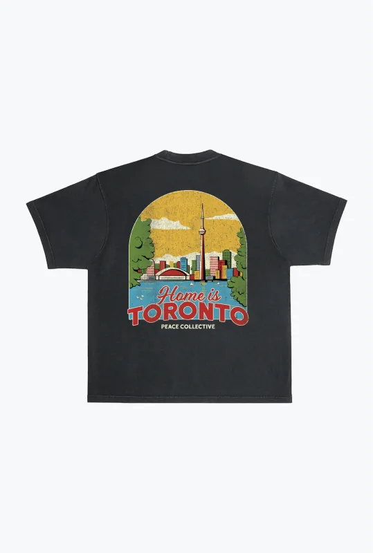 Home is Toronto Heavyweight Garment Dyed T-Shirt - Black sold by Peace-Collective