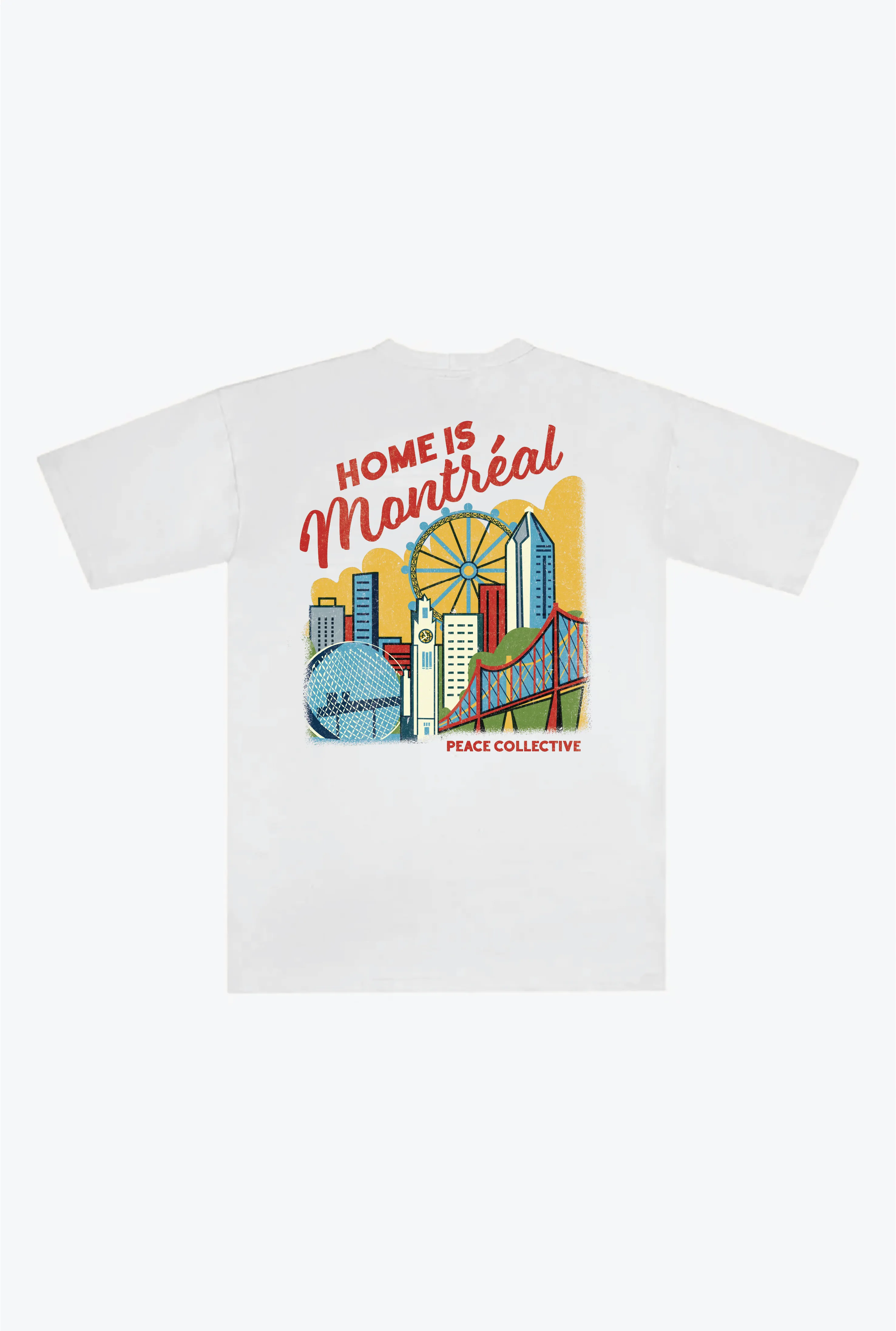 Home is Montreal Heavyweight Garment Dyed T-Shirt - White sold by Peace-Collective
