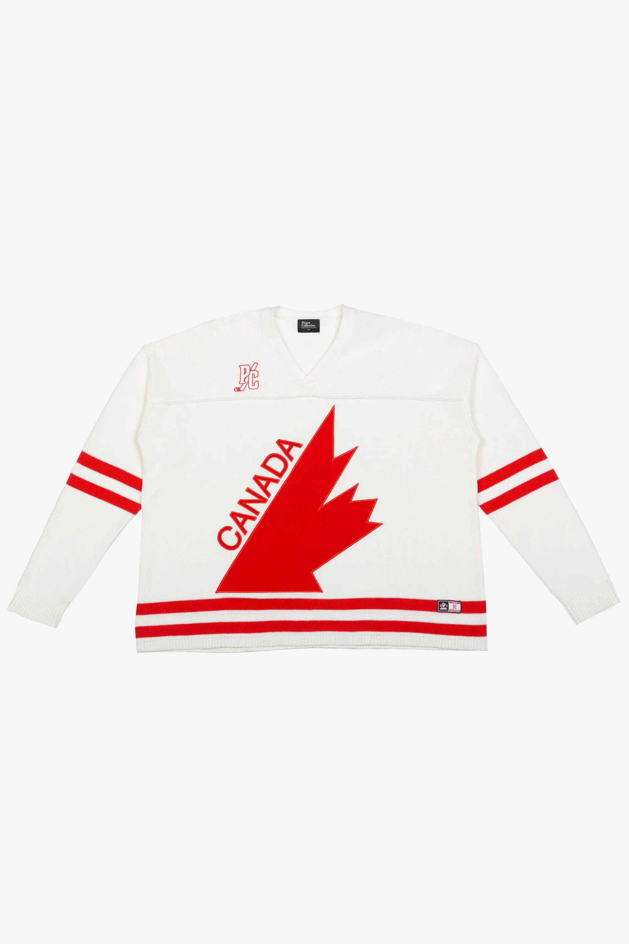 Hockey Canada Knit Long Sleeve Jersey - White sold by Peace-Collective