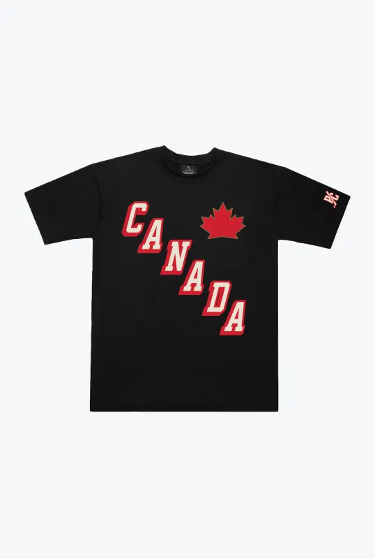 Hockey Canada Heavyweight T-Shirt - Black sold by Peace-Collective