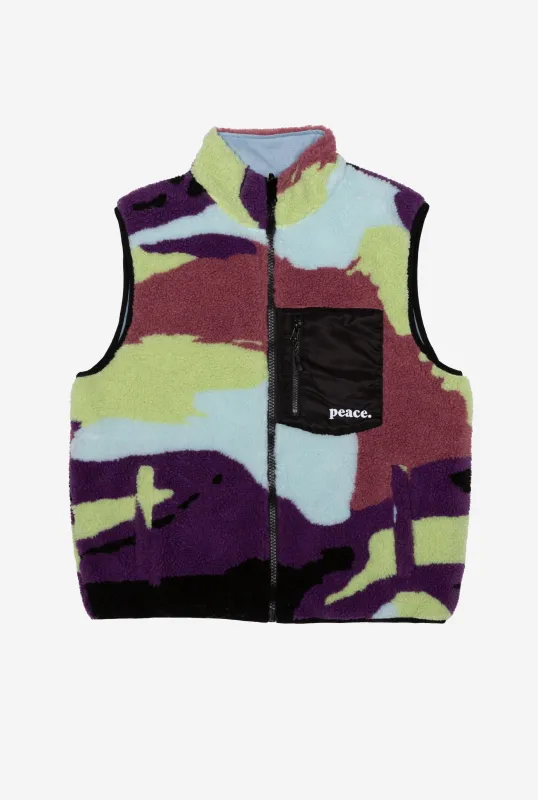 Peace Basics Reversible Quilted Vest - Aurora sold by Peace-Collective