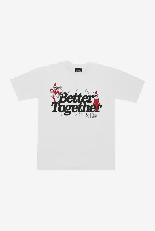 P/C x The Elf on the Shelf®: Better Together Heavyweight T-Shirt - White made by Peace-Collective