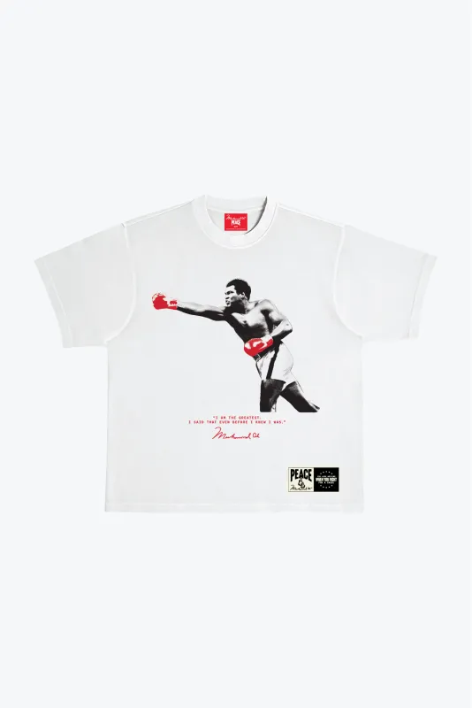 P/C x Muhammad Ali Heavyweight Garment Dyed T-Shirt - White sold by Peace-Collective