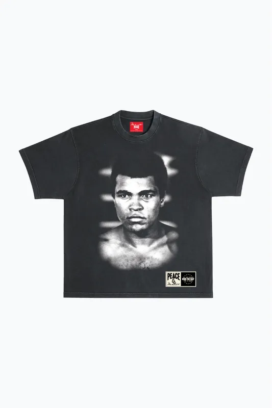 P/C x Muhammad Ali Heavyweight Garment Dyed T-Shirt - Black sold by Peace-Collective