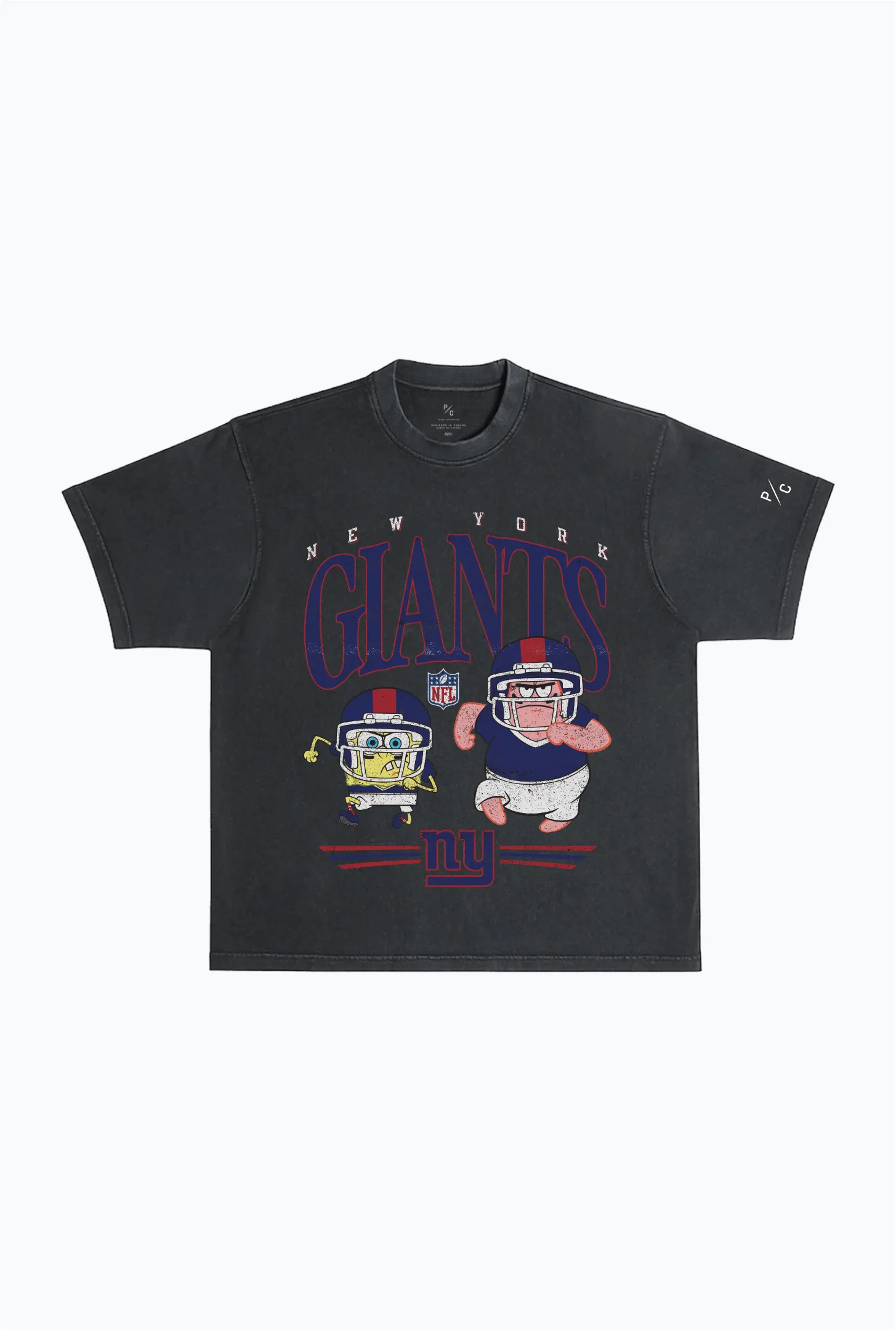 Spongebob & Patrick Rush Heavy Pigment Dye T-Shirt - New York Giants sold by Peace-Collective