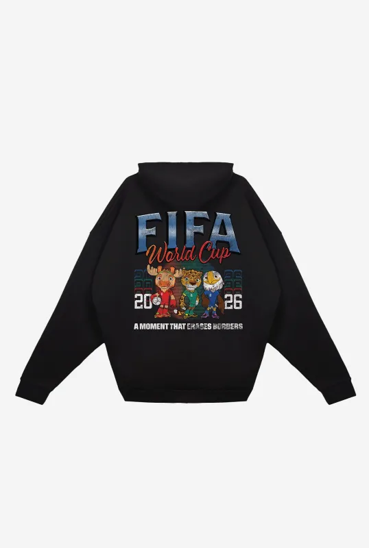 FIFA World Cup 2026™ Mascots Oversized Hoodie - Black made by Peace-Collective