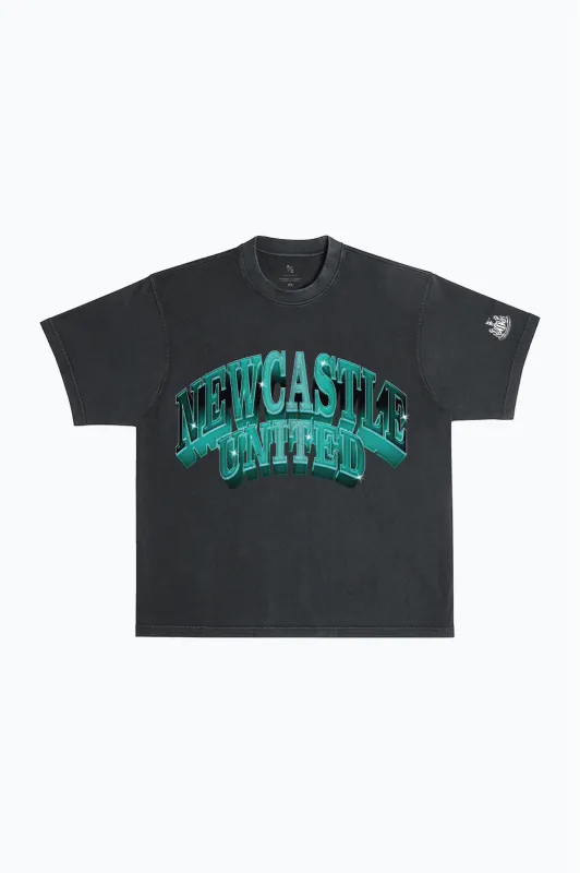 Newcastle United Graffiti Heavyweight Garment Dyed T-Shirt - Black sold by Peace-Collective