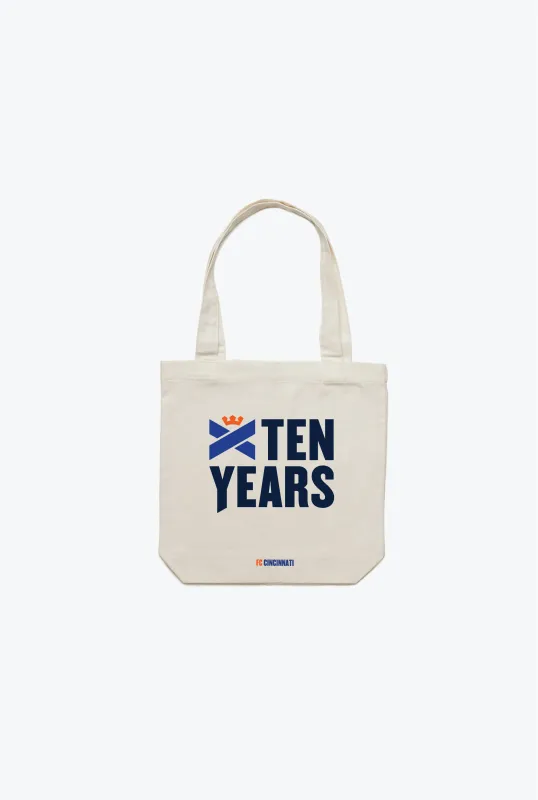 FC Cincinnati 10th Anniversary Tote Bag - Ivory made by Peace-Collective