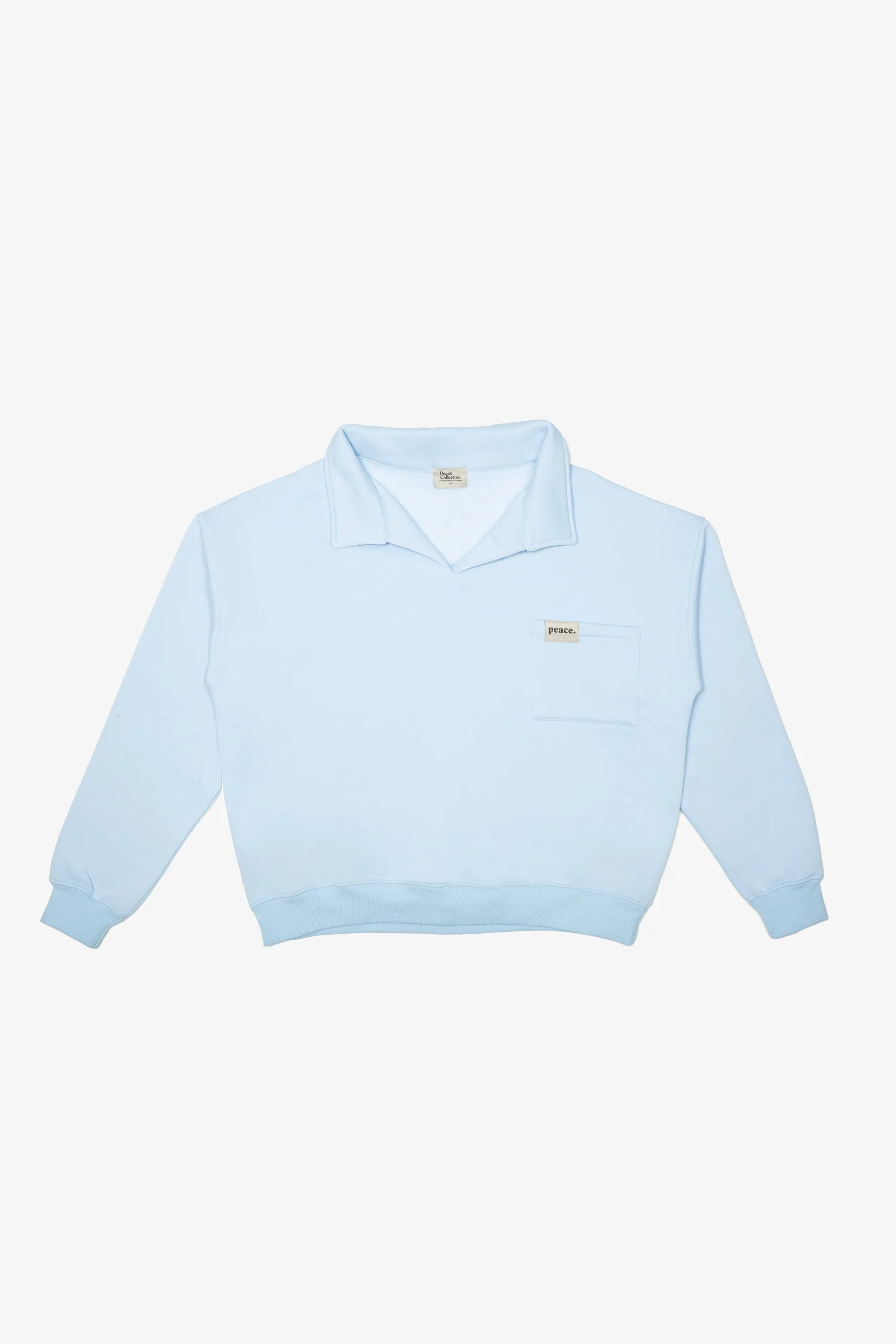 Peace Basics Fleece Polo - Winter Sky sold by Peace-Collective