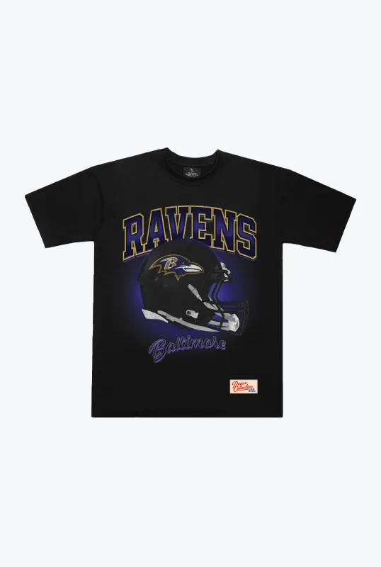 Baltimore Ravens Photorealistic Vintage Heavyweight T-Shirt - Black sold by Peace-Collective