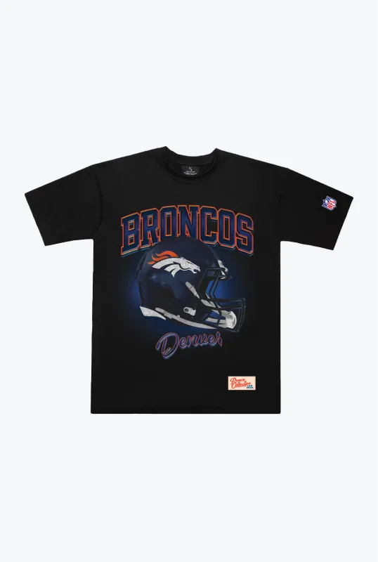 Denver Broncos Photorealistic Vintage Heavyweight T-Shirt - Black sold by Peace-Collective