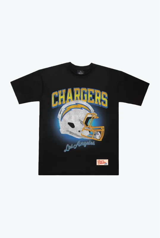 Los Angeles Chargers Photorealistic Vintage Heavyweight T-Shirt - Black sold by Peace-Collective