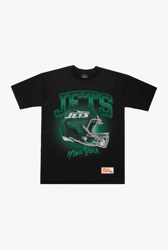 New York Jets Photorealistic Vintage Heavyweight T-Shirt - Black sold by Peace-Collective