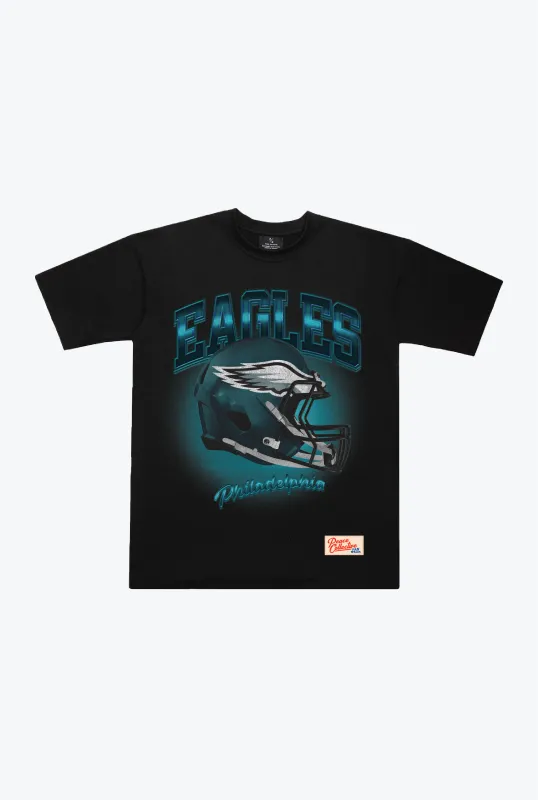 Philadelphia Eagles Photorealistic Vintage Heavyweight T-Shirt - Black sold by Peace-Collective