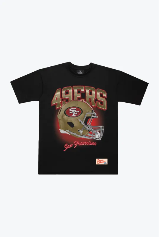 San Francisco 49ers Photorealistic Vintage Heavyweight T-Shirt - Black made by Peace-Collective