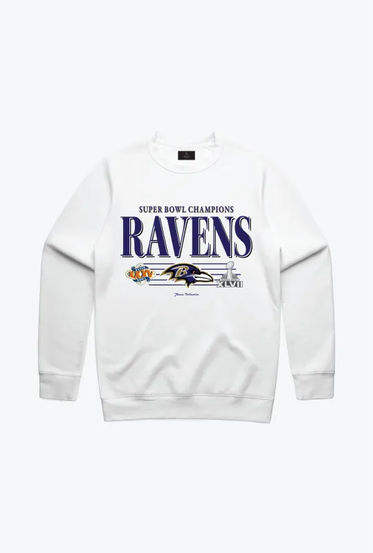 Baltimore Ravens Vintage Crewneck - White sold by Peace-Collective