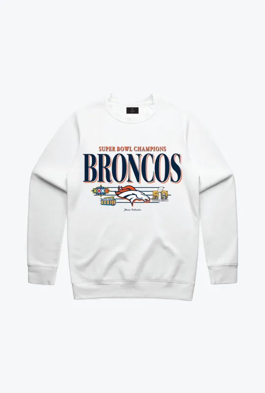 Denver Broncos Vintage Crewneck - White sold by Peace-Collective