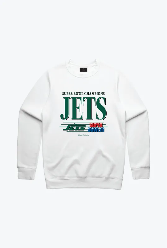 New York Jets Vintage Crewneck - White sold by Peace-Collective