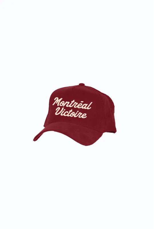 Montréal Victoire Corduroy A-Frame Cap - Maroon made by Peace-Collective