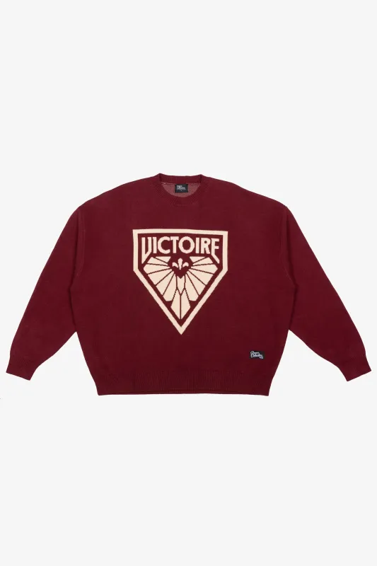 Montréal Victoire Logo Knit Sweater - Maroon made by Peace-Collective