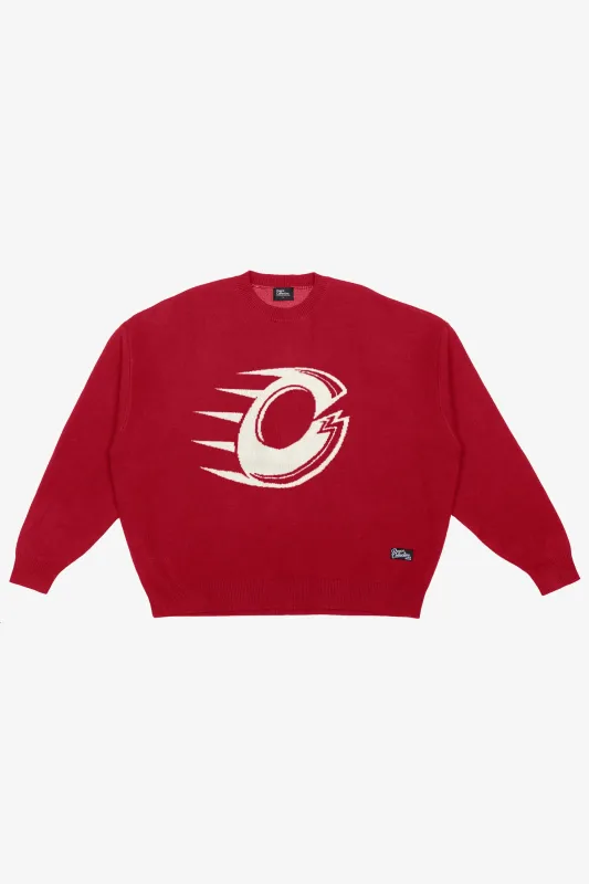 Ottawa Charge Logo Knit Sweater - Red sold by Peace-Collective