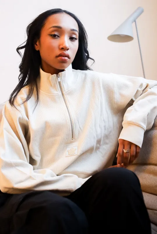 Toronto Maple Leafs Womens Half Zip - Ivory made by 47