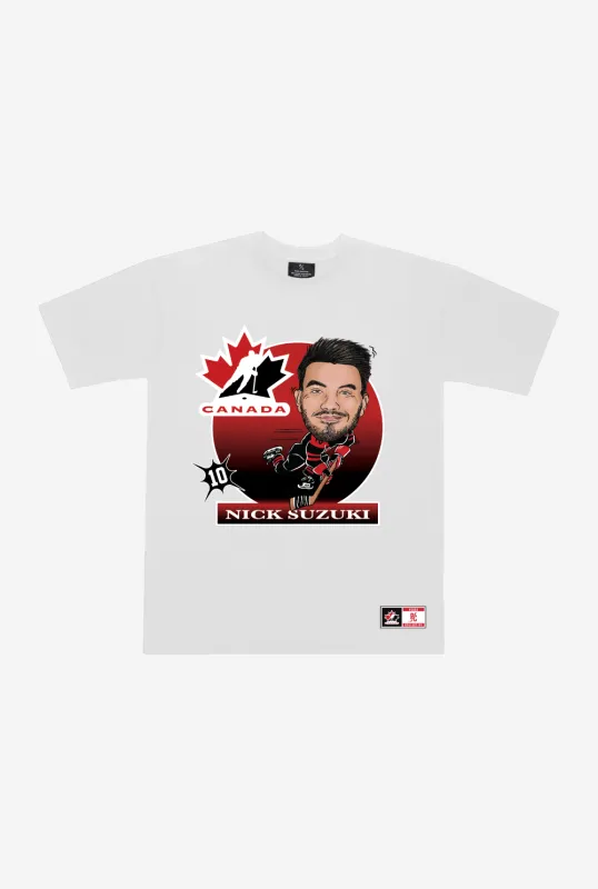 Hockey Canada Nick Suzuki Heavyweight T-Shirt - White sold by Peace-Collective