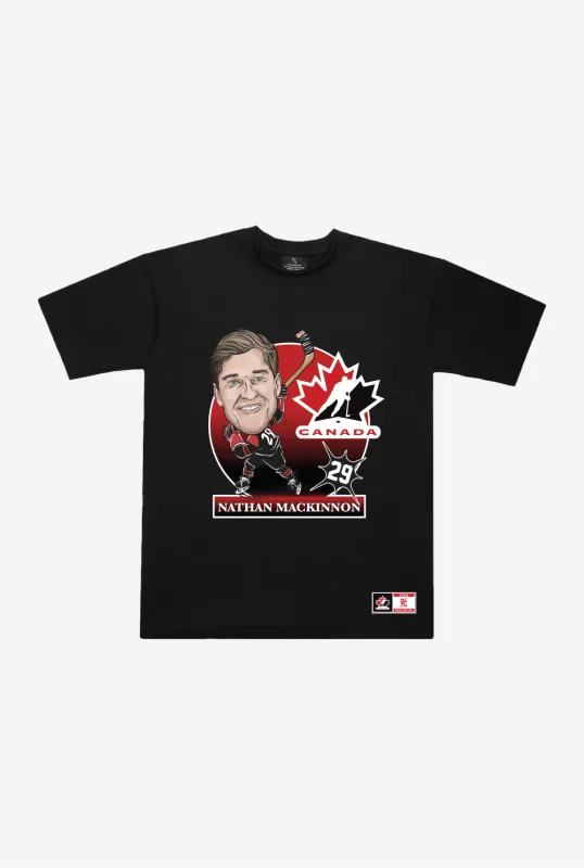 Hockey Canada Nathan MacKinnon Heavyweight T-Shirt - Black sold by Peace-Collective