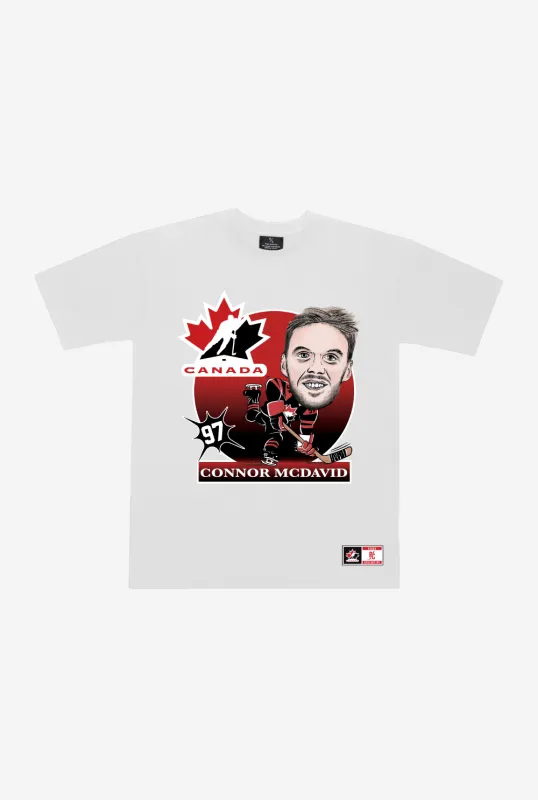 Hockey Canada Connor McDavid Heavyweight T-Shirt - White sold by Peace-Collective