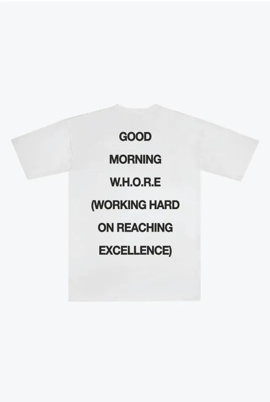 Good Morning Heavyweight T-Shirt - White sold by Peace-Collective