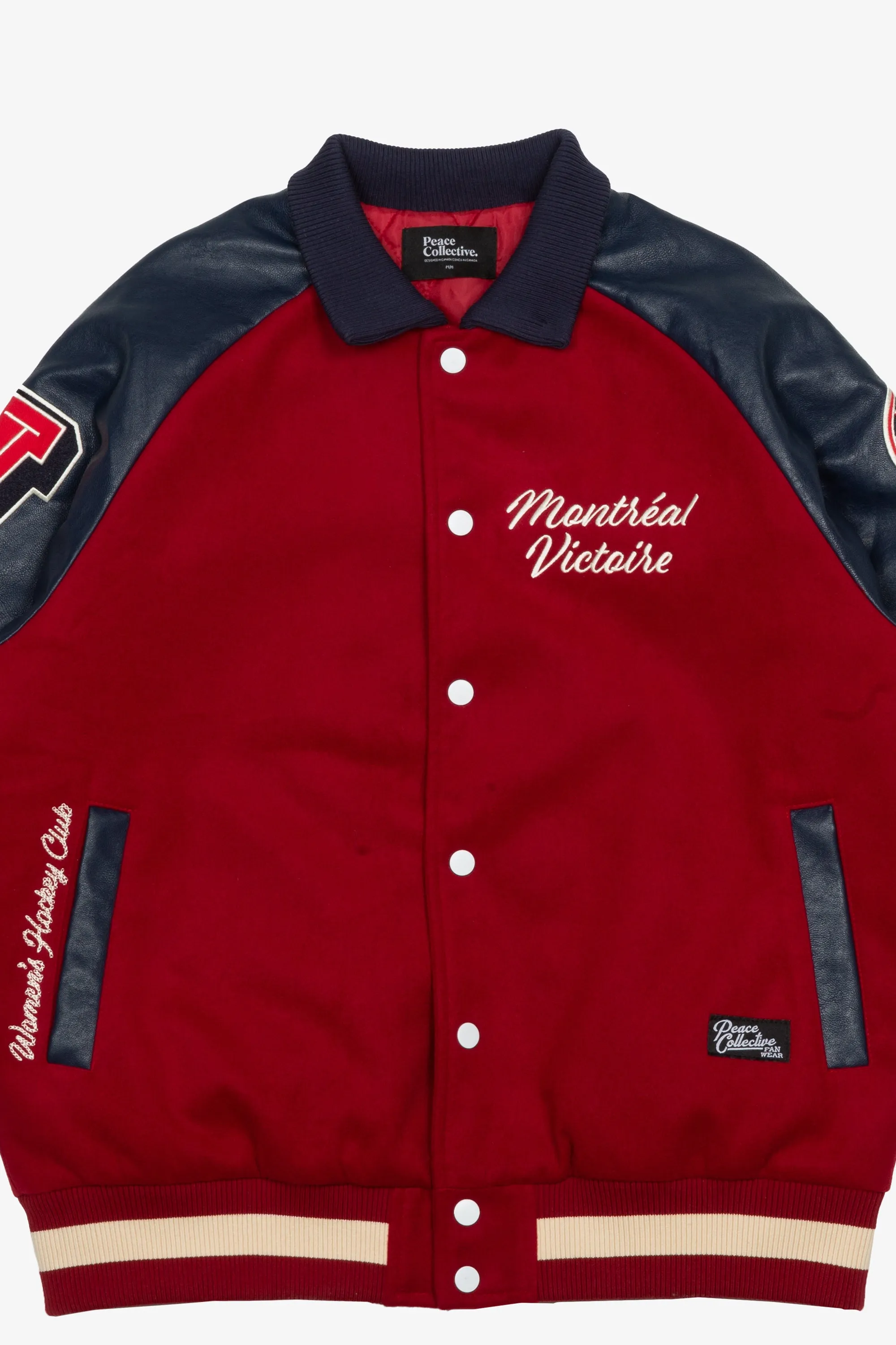 Montréal Victoire Women's Cropped Varsity Jacket - Maroon sold by Peace-Collective product image thumbnail 3