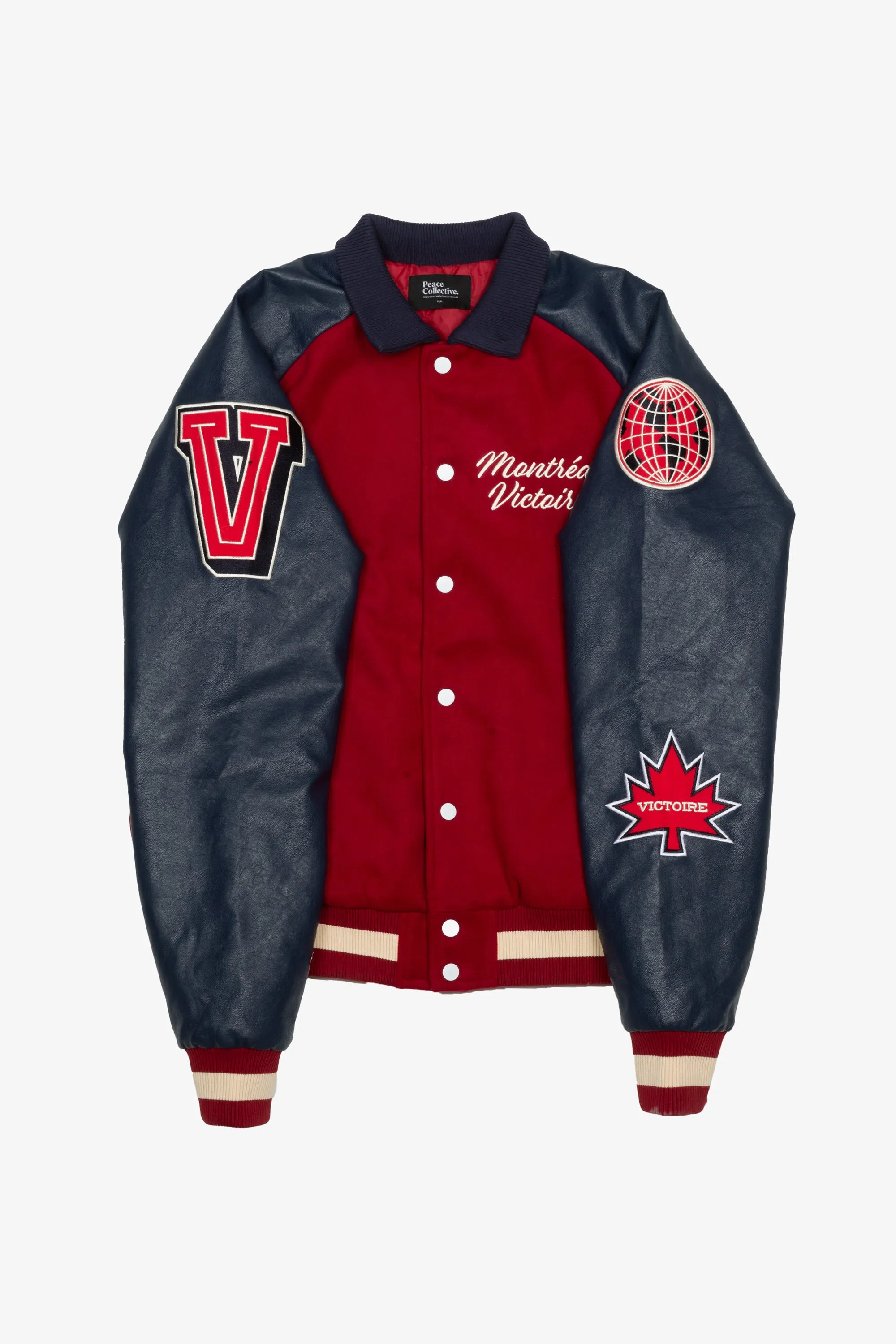 Montréal Victoire Women's Cropped Varsity Jacket - Maroon sold by Peace-Collective product image thumbnail 4
