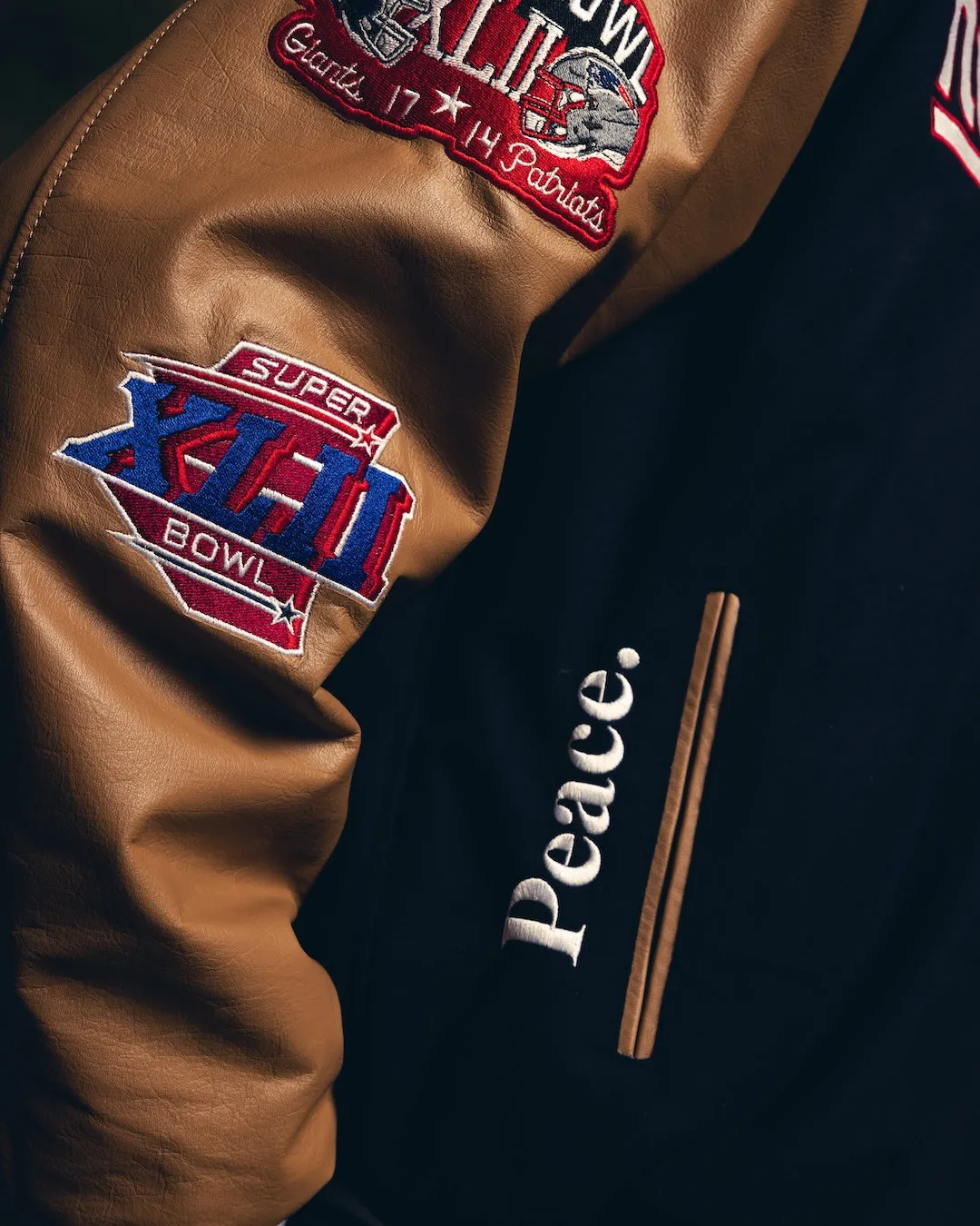 Super Bowl 2008 New York Giants vs. New England Patriots Varsity Jacket - Royal sold by Peace-Collective product image thumbnail 4