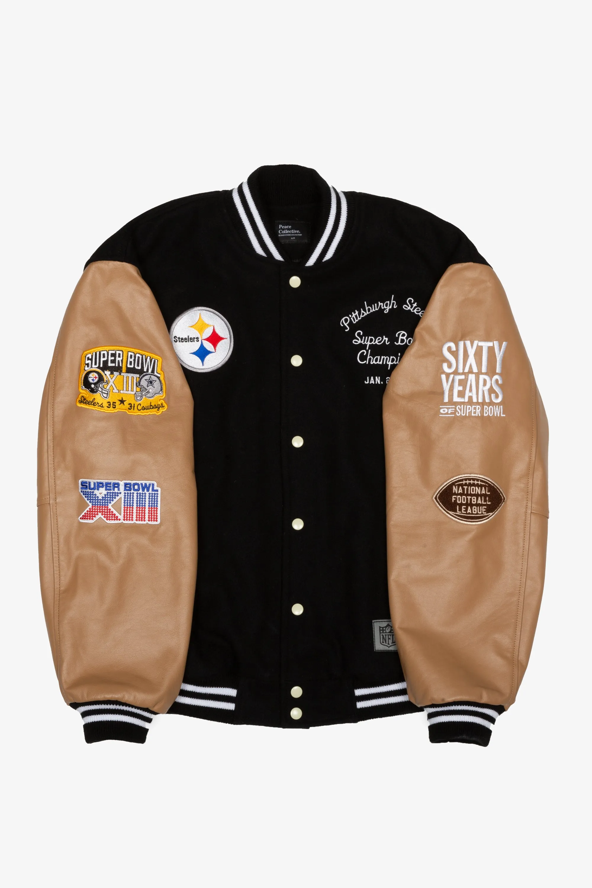 Super Bowl 1979 Pittsburgh Steelers vs. Dallas Cowboys Varsity Jacket - Black sold by Peace-Collective product image thumbnail 5