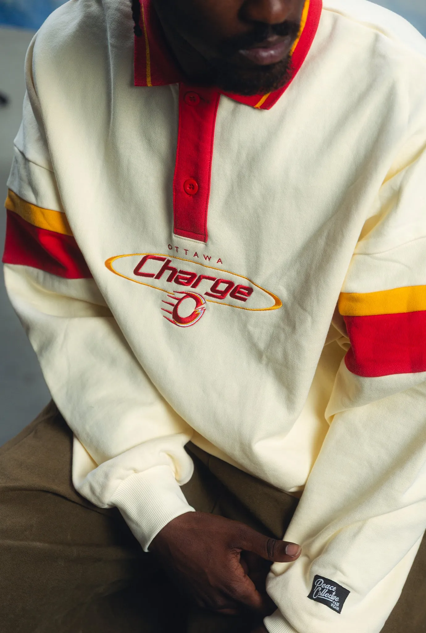 Ottawa Charge Oversized Rugby - Ivory / Red sold by Peace-Collective product image thumbnail 3