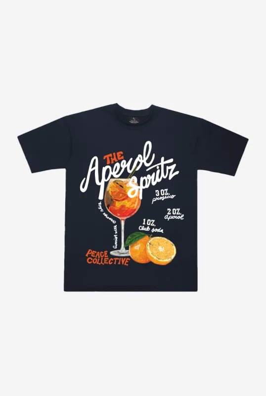 The Aperol Spritz Premium T-Shirt - Navy made by Peace-Collective
