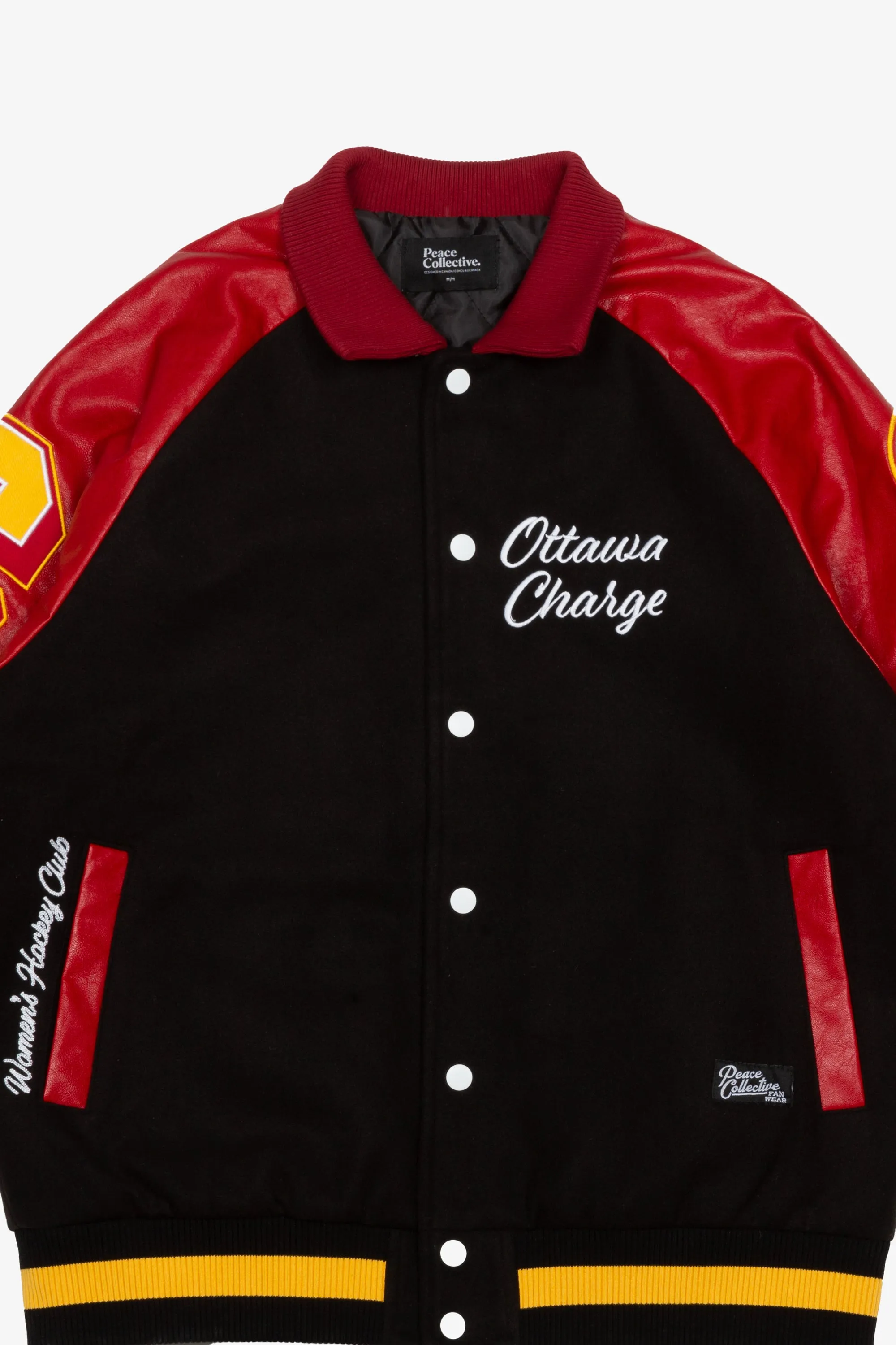 Ottawa Charge Women's Cropped Varsity Jacket - Red sold by Peace-Collective product image thumbnail 3