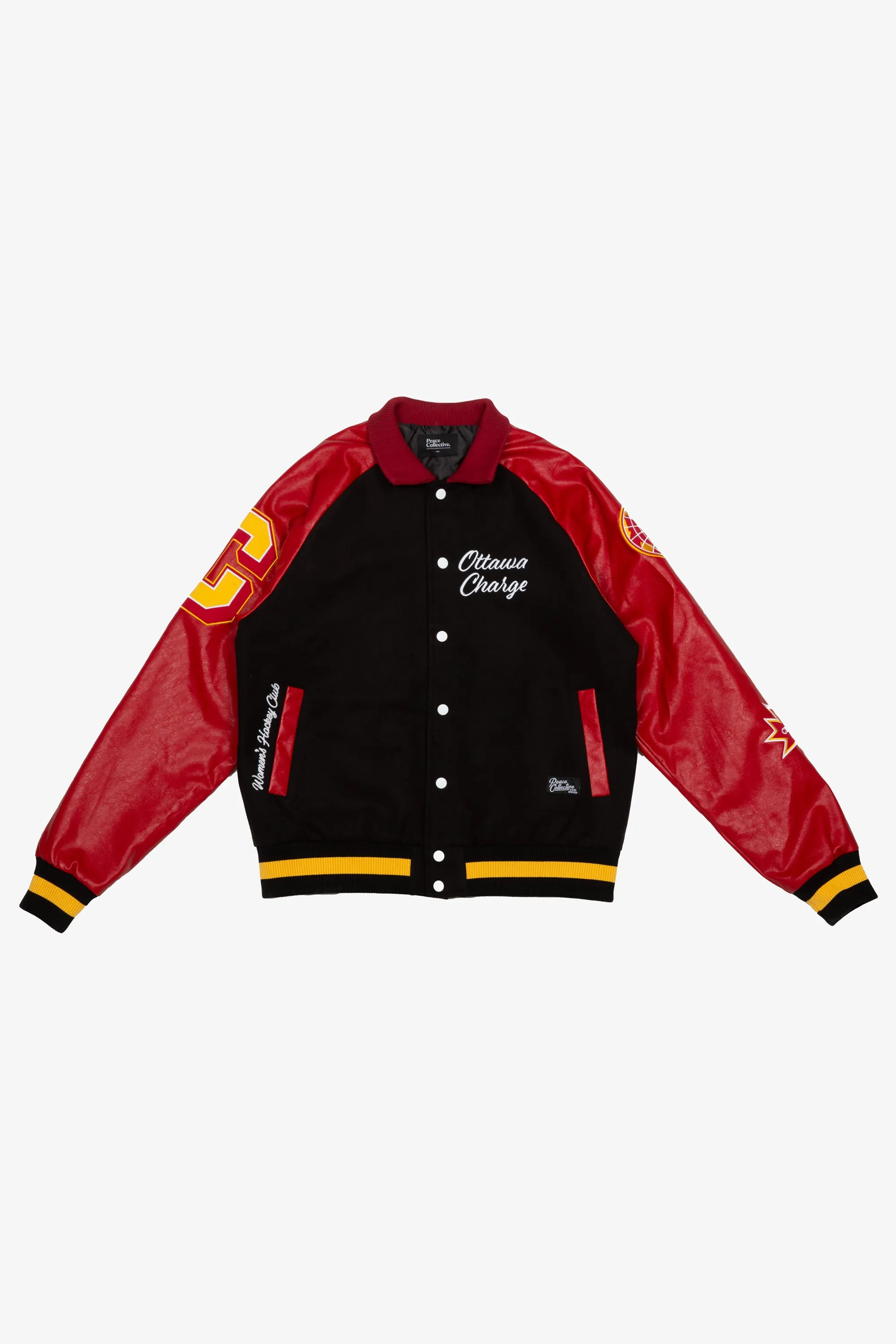 Ottawa Charge Women's Cropped Varsity Jacket - Red sold by Peace-Collective
