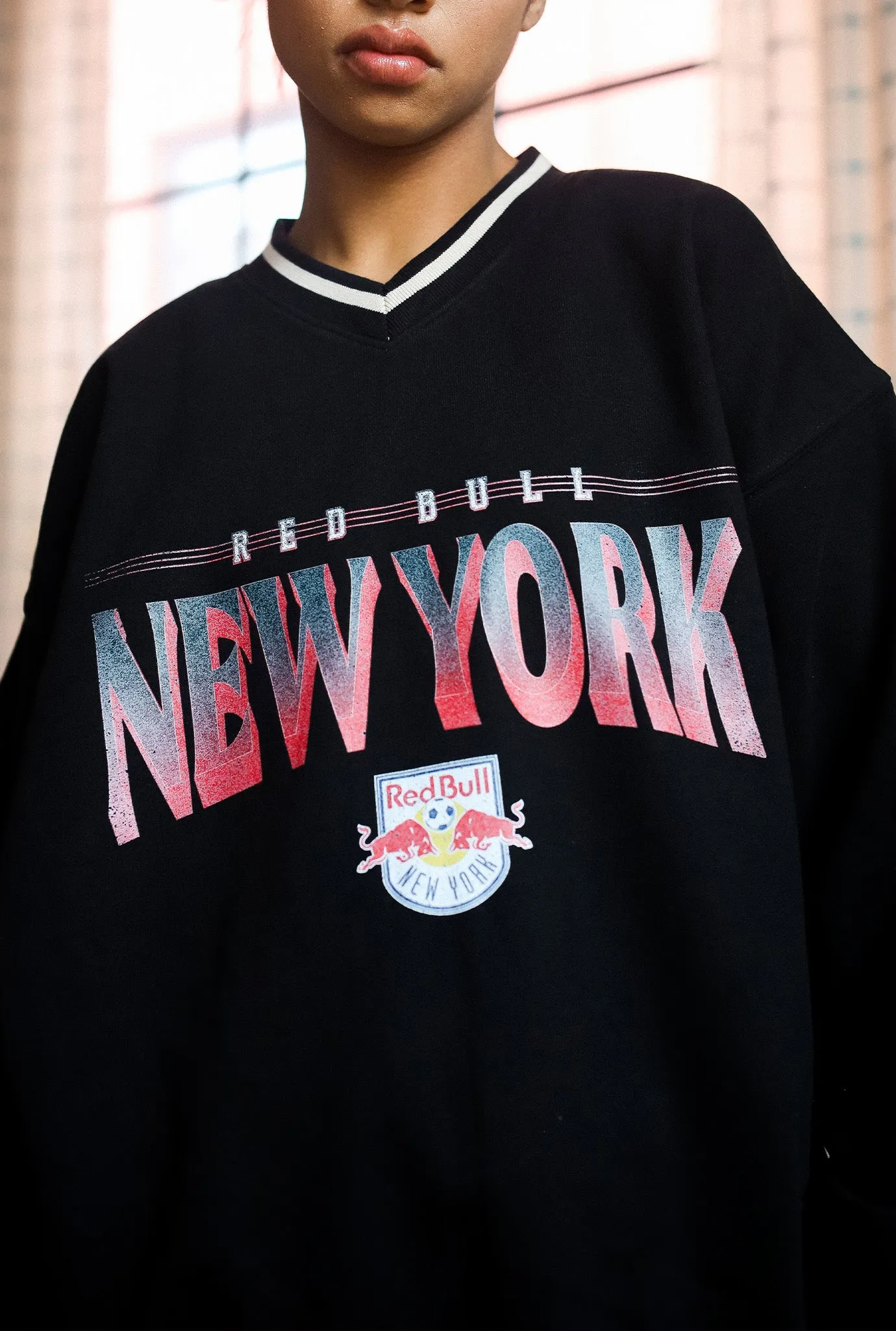 New York Red Bulls V-Neck Heavyweight Crewneck - Black sold by Peace-Collective product image thumbnail 4