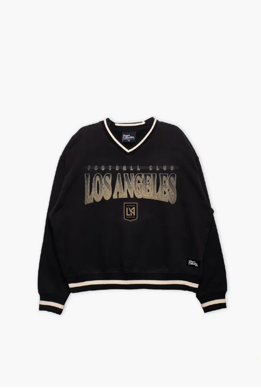Los Angeles FC V-Neck Heavyweight Crewneck - Black sold by Peace-Collective