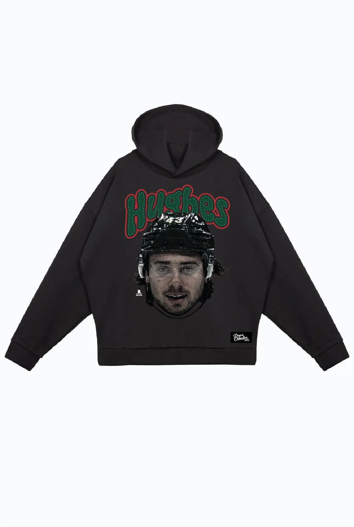 Quinn Hughes Relaxed Hoodie - Black sold by Peace-Collective