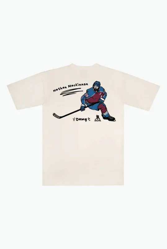Nathan MacKinnon Heavyweight T-Shirt - Ivory sold by Peace-Collective