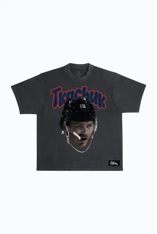 Matthew Tkachuk Heavyweight Garment Dyed T-Shirt - Black made by Peace-Collective