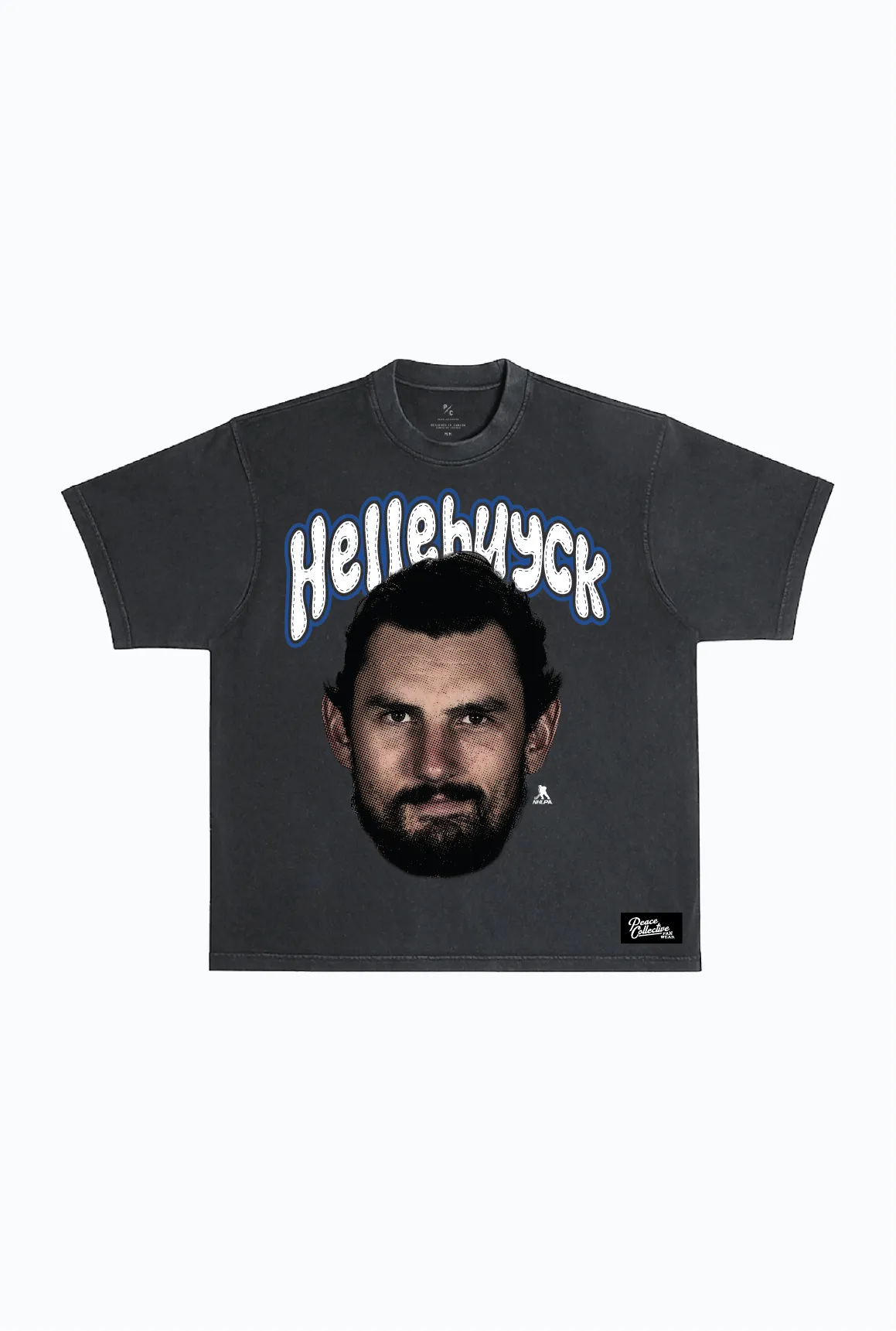 Connor Hellebuyck Heavyweight Garment Dyed T-Shirt - Black sold by Peace-Collective