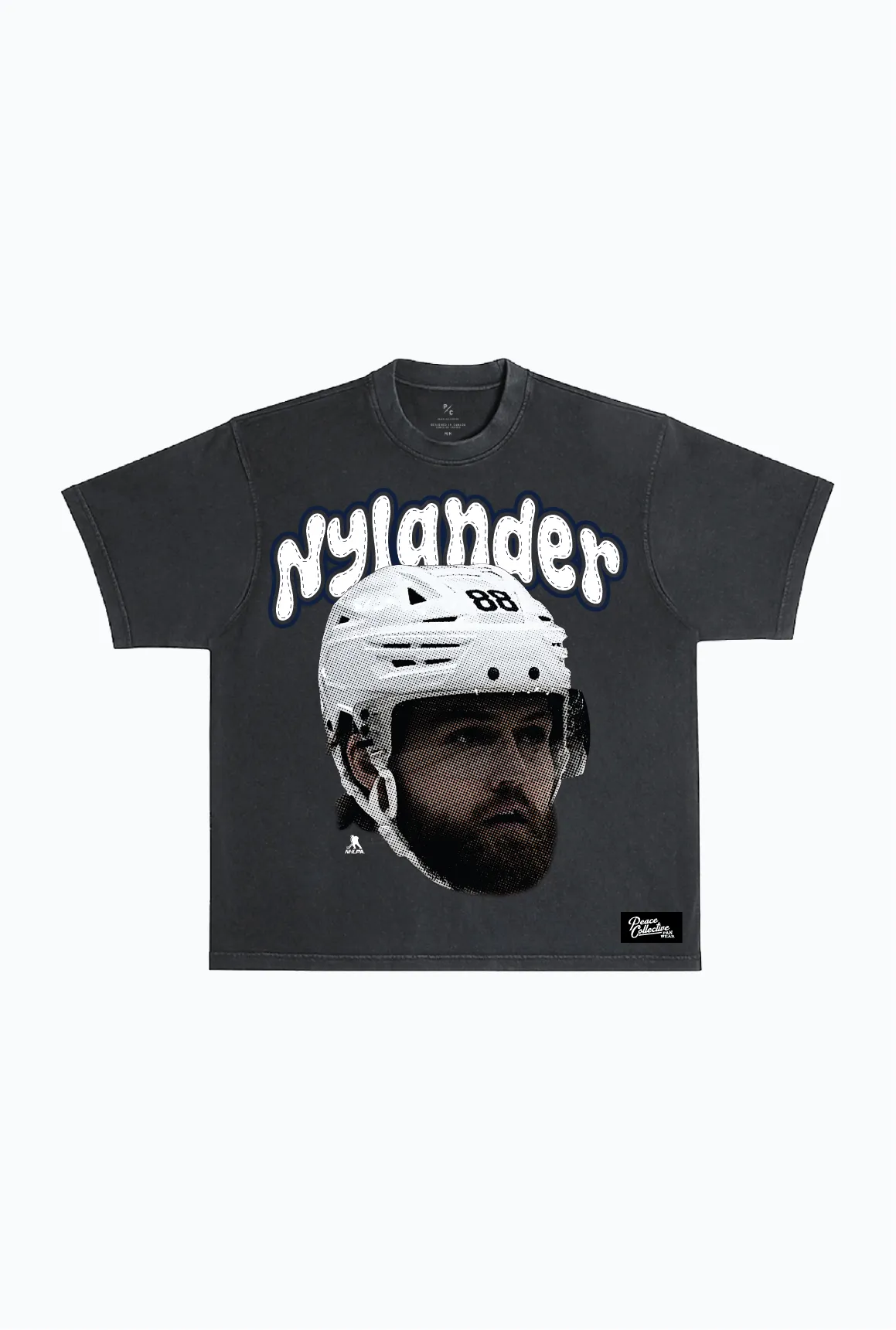 William Nylander Heavyweight Garment Dyed T-Shirt - Black sold by Peace-Collective