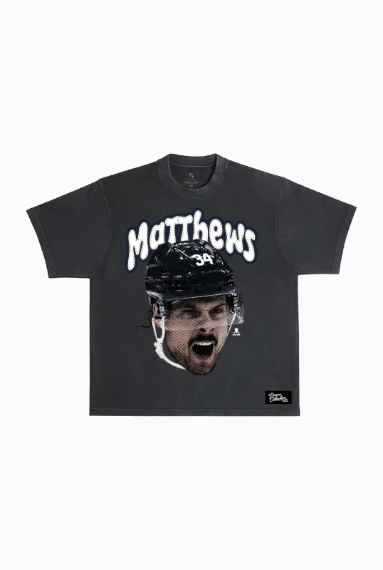 Auston Matthews Heavyweight Garment Dyed T-Shirt - Black sold by Peace-Collective