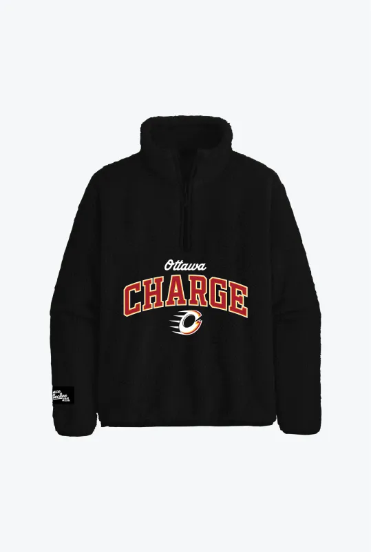 Ottawa Charge High Pile Fleece Quarter Zip - Black made by Peace-Collective
