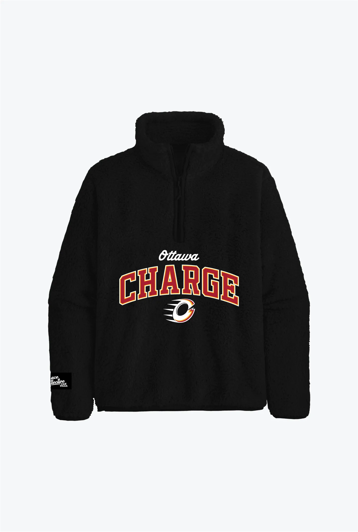 Ottawa Charge High Pile Fleece Quarter Zip - Black sold by Peace-Collective