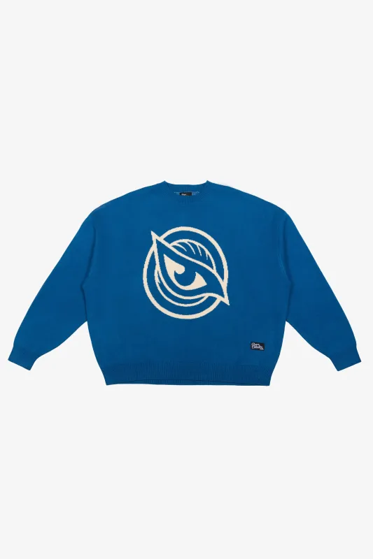 Vancouver Goldeneyes Logo Knit Sweater - Pacific Blue made by Peace-Collective