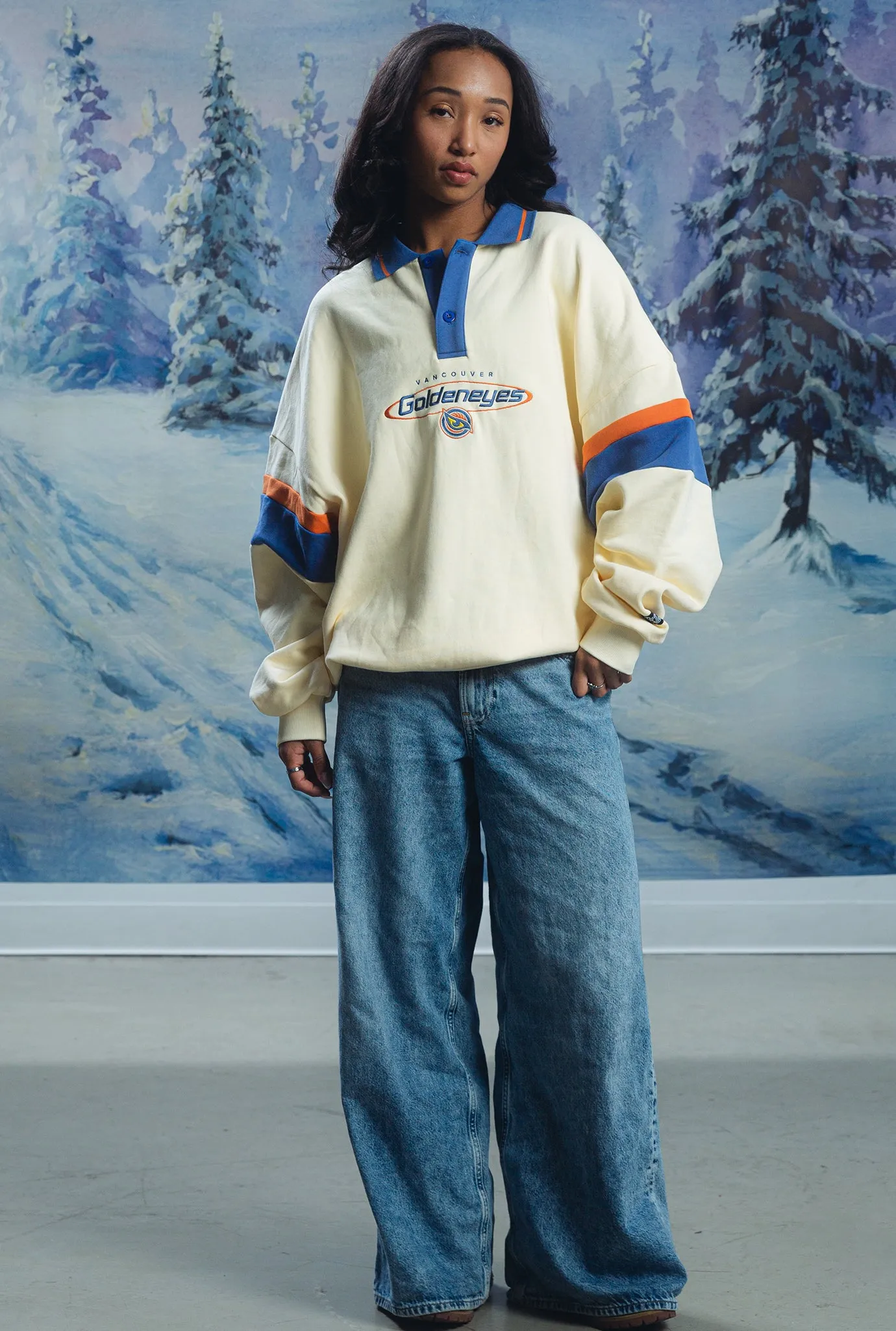 Vancouver Goldeneyes Oversized Rugby - Ivory / Blue sold by Peace-Collective product image thumbnail 2